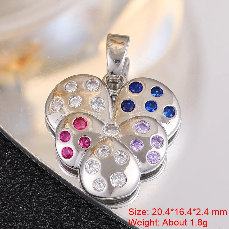 Juya 18K Real Gold Plated Star Of David Palm Tree Bird Flower Love Heart Evil Eye Charms For DIY Fashion Pendant Jewelry Making