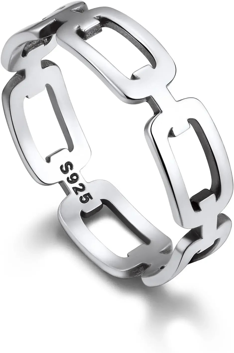 U7 925 Sterling Silver Unisex Rings 5mm-8mm Pattern Band Curb Link Chain Celtic Classic Plain Wedding Anniversary Couple Jewelry