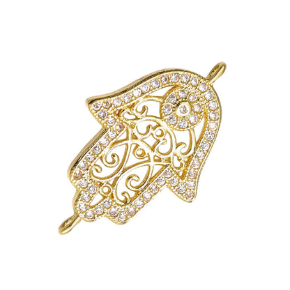 Juya Handmade 18K Gold Plated Cz Paved Decorative Copper Dragon Charms Connectors Accessories For DIY Talisman Jewelry Making