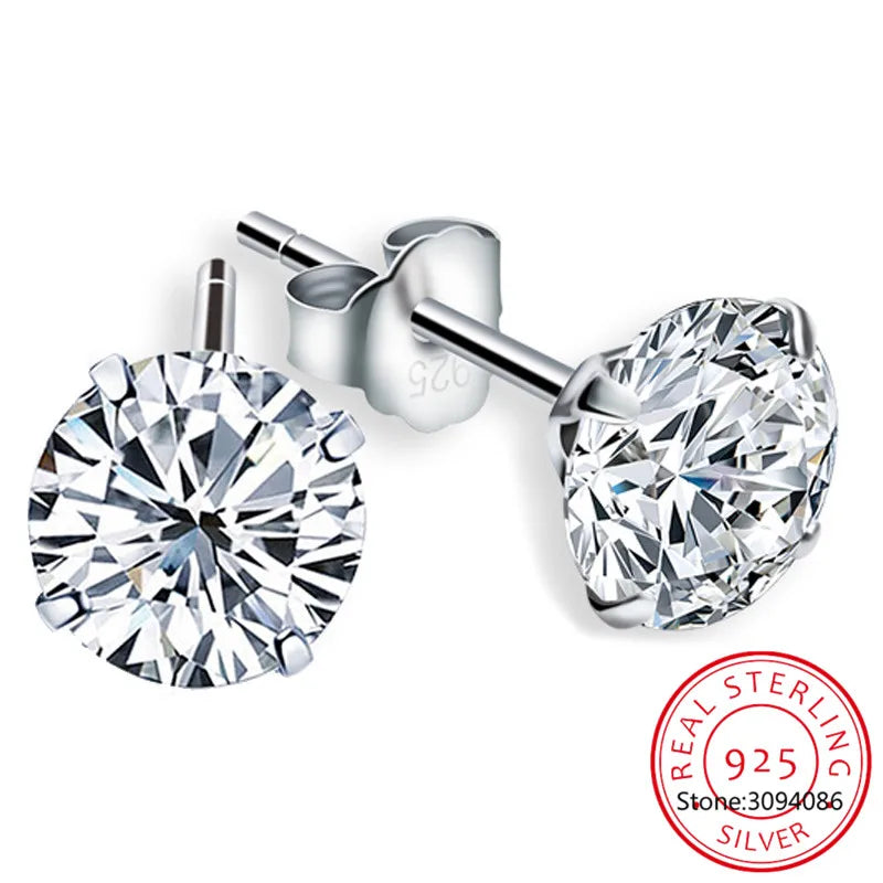 Certified 2ct D Color Moissanite Studs Earrings for Women White Gold S925 Sterling Silver Brilliant Lab Diamond Earring