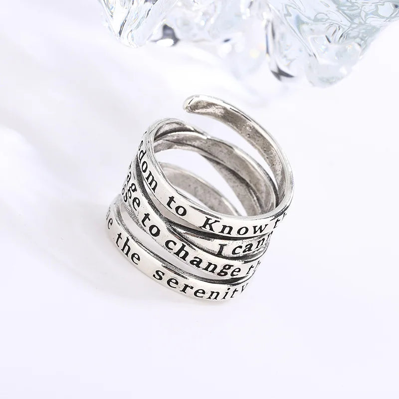 925 Sterling Silver Multilayer Letter Rings For Women Wedding Luxury Jewelry Accessories Wholesale Jewellery Money 925