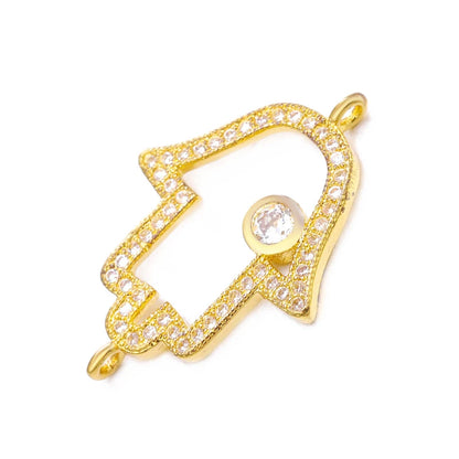 Juya Handmade 18K Gold Plated Cz Paved Decorative Copper Dragon Charms Connectors Accessories For DIY Talisman Jewelry Making