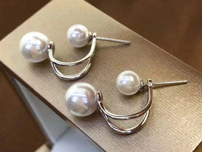 Wholesale S925 Sterling Silver Earrings Mount Findings Settings Base Mounting Parts Accessory for 5-8mm Pearls 5 pairs/lot