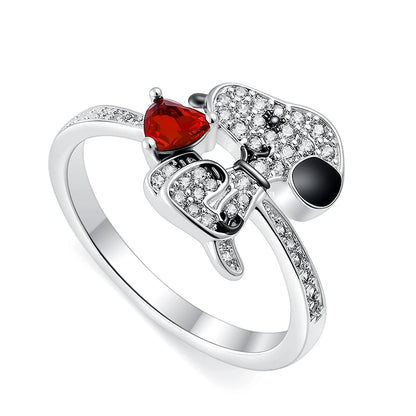 925 Sterling Silver Cute Cartoon Animal Character Ring Collection Lovely Cat Dog Alien Design Rings for Women Daily Jewelry