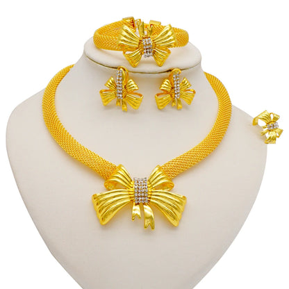Dubai Gold Color Jewelry Sets African Indian wedding Bridal Wife gifts Necklace Bracelet Earrings ring Jewelery for Women 2022