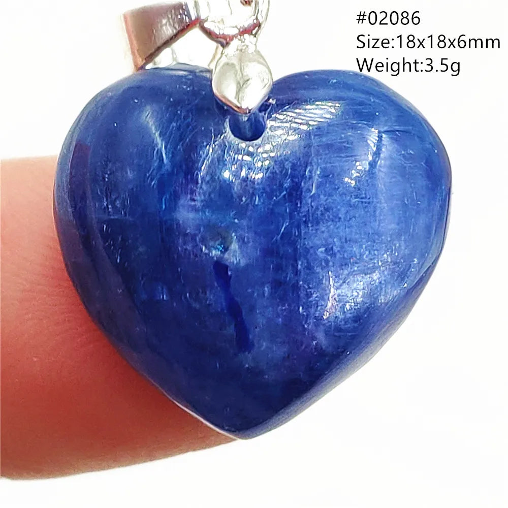 Natural Blue Kyanite Heart Love Pendant Jewelry Women Men Kyanite Necklace Cat Eye Beads Best Gift Fashion AAAAA
