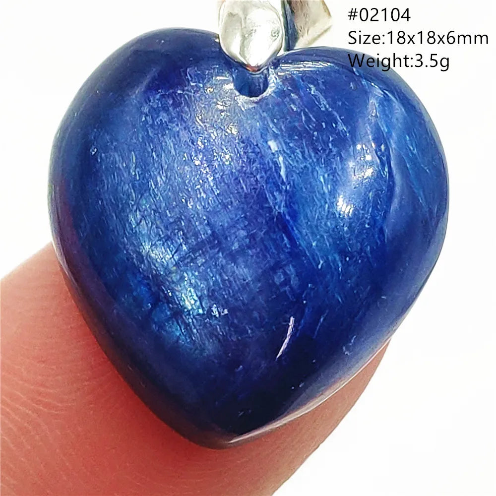Natural Blue Kyanite Heart Love Pendant Jewelry Women Men Kyanite Necklace Cat Eye Beads Best Gift Fashion AAAAA