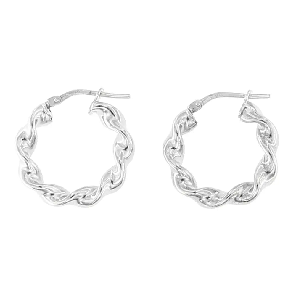 Linea Italia Gioielli - Women's 20mm Wavy Hoop Earrings in 925 Sterling Silver - Certified Made in Italy Jewel