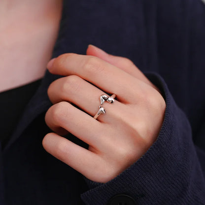 925 Sterling Silver Vintage Ring Cute Dog for Women Beautiful Ring Fashion Wedding Engagement Jewelry Party Women Gifts