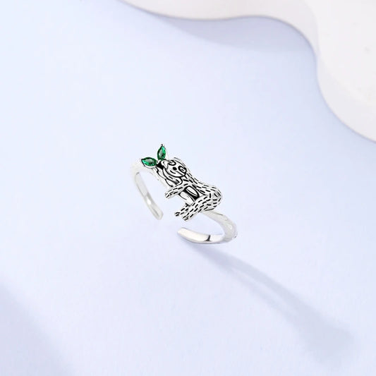 Original 925 Sterling Silver Rings Sparking Sloth Open Rings For Women Girls Jewelry Birthday Anniversary Gifts