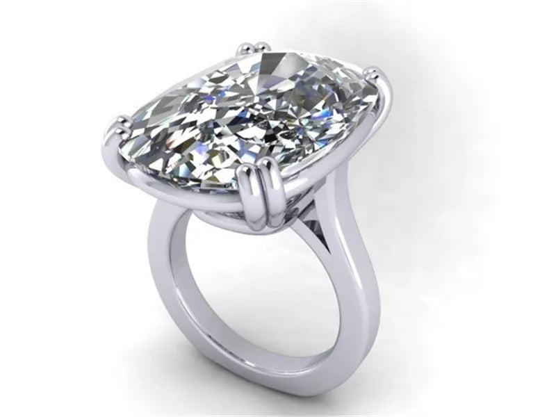 S925 Silver Color Engagement Egg Diamond Ring Sea Blue Topaz De Gemstone Bizuteria Ring for Women Bague Etoile Jewelry Rings