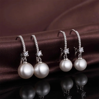 Sterling Silver 925 Pearl Earrings Pearl Earrings for Women Pearl Jewelry Gifts Pearl 8-10 mm