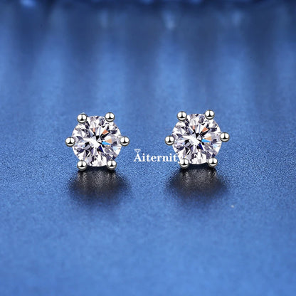 GRA Moissanite VVS1 Earrings Women 925 Sterling Silver Moissanita And Zircon Ear Studs Pink Yellow Red Orange Pass Diamond Test