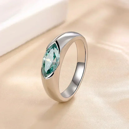 5*10mm Marquise Cut Moissanie Rings for Men/Women 925 Sterling Silver Wedding Band Lab Diamond Couple Promise Rings Jewelry GRA