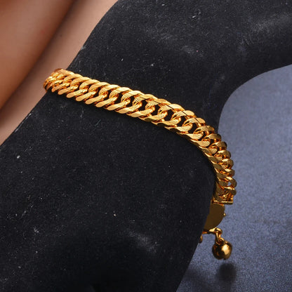Gold Color men's bracelet Girls Wedding Bracelet Bangles African Bridal  Jewelery Bijoux Femme wedding Bangles jewelry