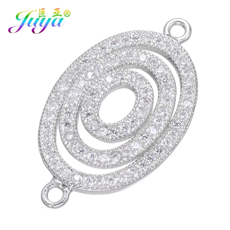 Juya Handmade 18K Gold Plated Cz Paved Decorative Copper Dragon Charms Connectors Accessories For DIY Talisman Jewelry Making