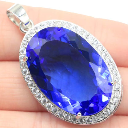 Buy 5 Get 1 Free 45x26mm Big Gemstone Peridot Golden Citrine Violet Tanzanite Orange Spessartine Garnet Dating Silver Pendant