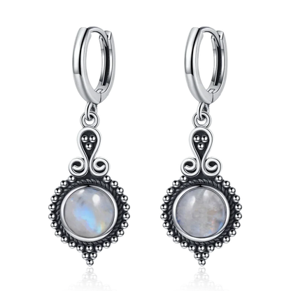 925 Sterling Silver Natural Kyanite Drop Earrings for Women Wedding Gifts Jewelry Vintage Hoop Earrings