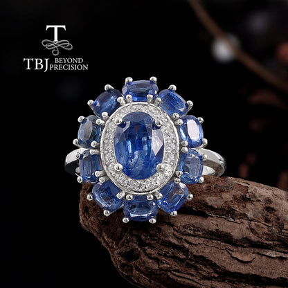 Light Luxury natural Kyanite Ring 925 sterling silver real gemstone fine jewelry for women's banquet gift