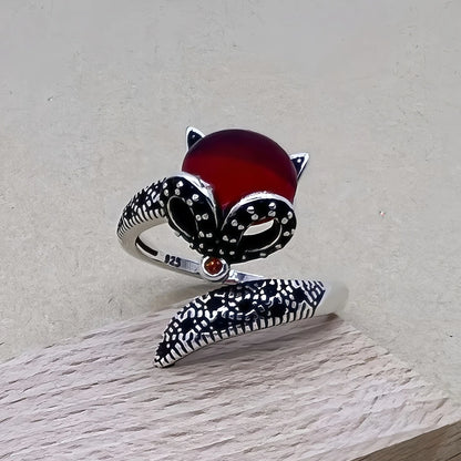 New 925 Sterling Silver Ring 5A Zircon Fox Rings for Women Wedding Jewelry Engagement Charm Fashion High Quality Party Gifts