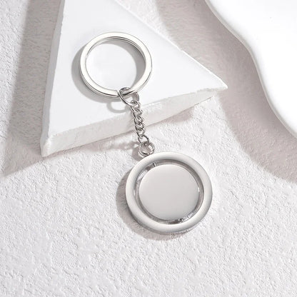 Spark Personalized Stainless Steel Butterfly Heart Shape Rotate Keychain Engrave Name For Women Couple Accessory Jewelry Gift