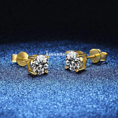 GRA Moissanite VVS1 Earrings Women 925 Sterling Silver Moissanita And Zircon Ear Studs Pink Yellow Red Orange Pass Diamond Test