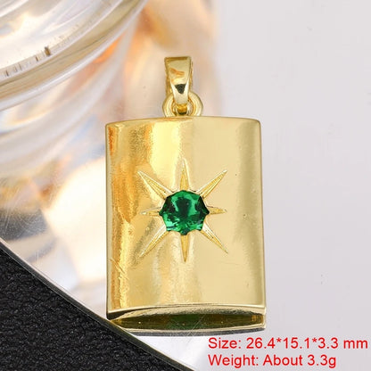 Juya 18K Real Gold Plated Star Of David Palm Tree Bird Flower Love Heart Evil Eye Charms For DIY Fashion Pendant Jewelry Making