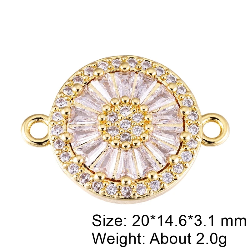 Juya Handmade 18K Gold Plated Cz Paved Decorative Copper Dragon Charms Connectors Accessories For DIY Talisman Jewelry Making