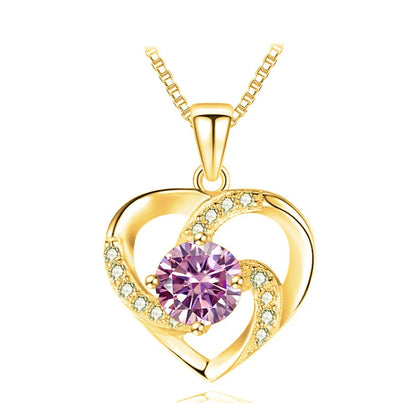 JoyceJelly 1CT Pass Tested Moissanite Heart Necklace for Women S925 Silver Gold Silver Color Diamond Pendant Birthday Party Gift