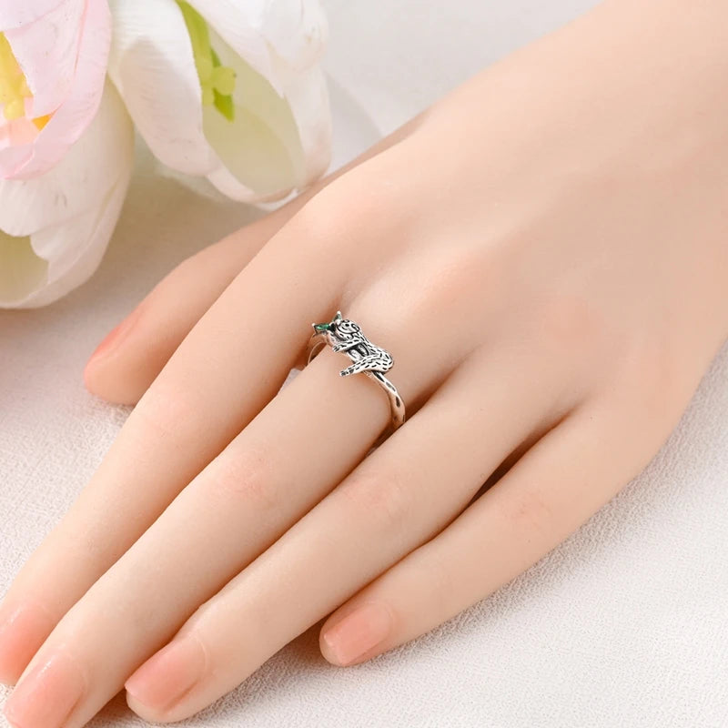 Original 925 Sterling Silver Rings Sparking Sloth Open Rings For Women Girls Jewelry Birthday Anniversary Gifts