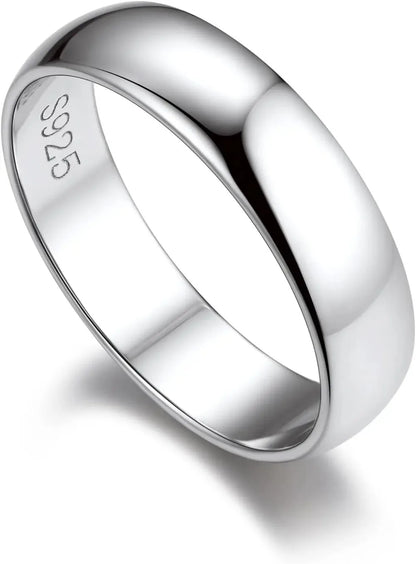 U7 925 Sterling Silver Unisex Rings 5mm-8mm Pattern Band Curb Link Chain Celtic Classic Plain Wedding Anniversary Couple Jewelry