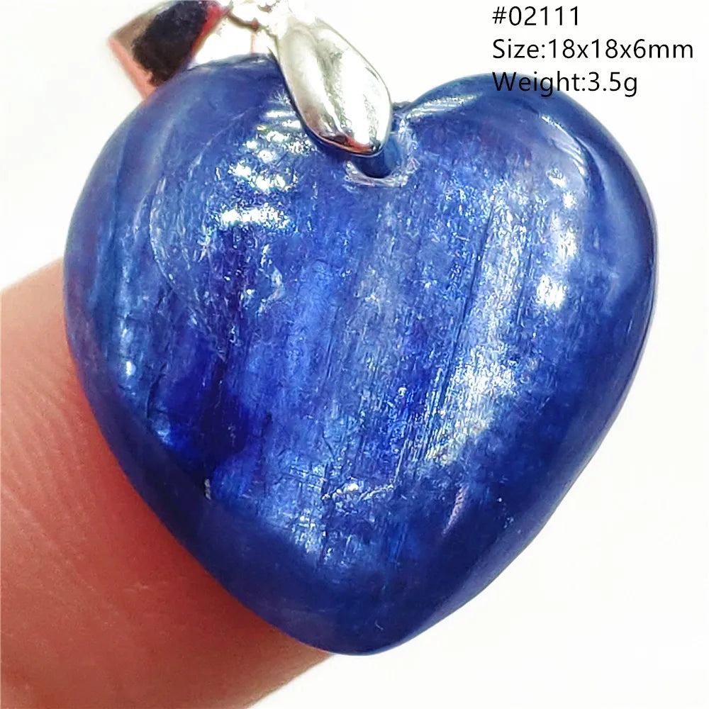 Natural Blue Kyanite Heart Love Pendant Jewelry Women Men Kyanite Necklace Cat Eye Beads Best Gift Fashion AAAAA
