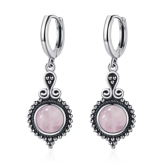 925 Sterling Silver Natural Kyanite Drop Earrings for Women Wedding Gifts Jewelry Vintage Hoop Earrings