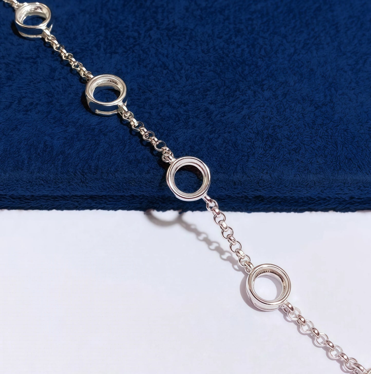 Fashion DIY Bracelet Empty Holder S925 Sterling Silver Setting 5mm Round Stone Design Simple Fine Jewelry Accessory for Woman