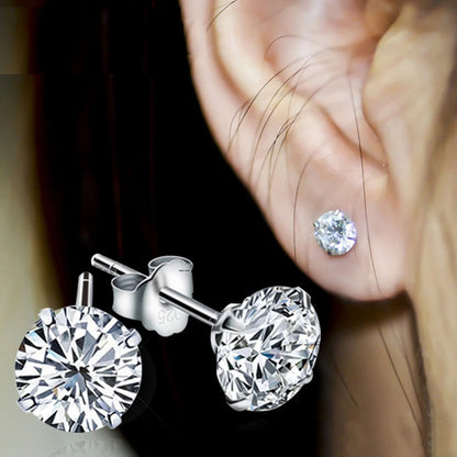Certified 2ct D Color Moissanite Studs Earrings for Women White Gold S925 Sterling Silver Brilliant Lab Diamond Earring