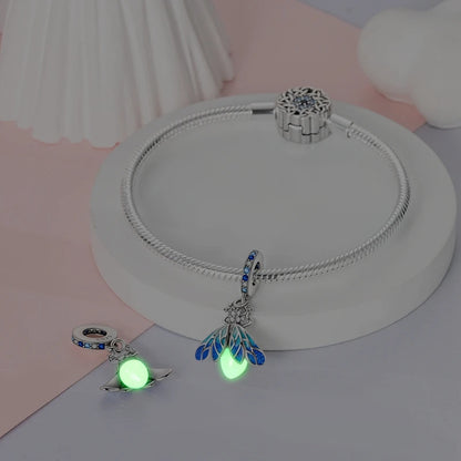 Glow-in-the-dark Fireflies Dangle Charm Bead Fits 3mm Bracelet Bangle Necklace For Women Pendant Luxury DIY Jewelry Making Gifts