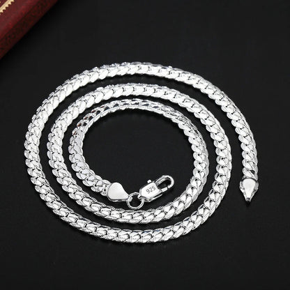 925 sterling silver 18K gold Christmas gifts Flat snake 5MM chain necklace bracelets fashion For man women jewelry wedding