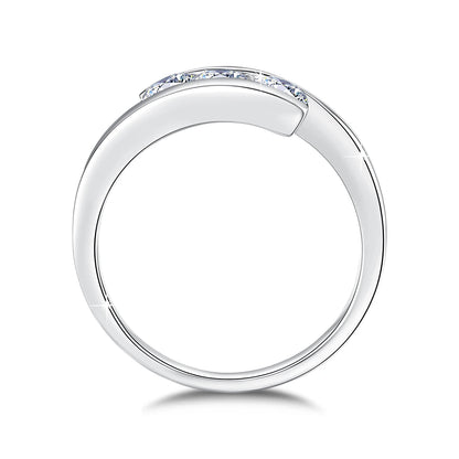 Kirin Palace 3 Stones Moissanite Ring For Women 18K 750 14K Gold D VVS Round Cut Solitaire Engagement Rings Female Fine Jewelery