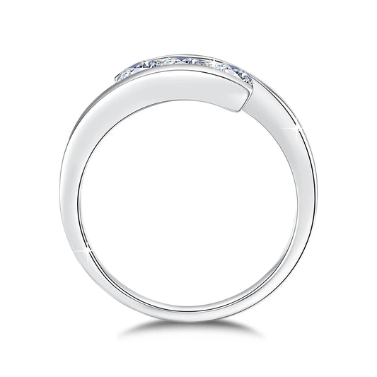 Kirin Palace 3 Stones Moissanite Ring For Women 18K 750 14K Gold D VVS Round Cut Solitaire Engagement Rings Female Fine Jewelery