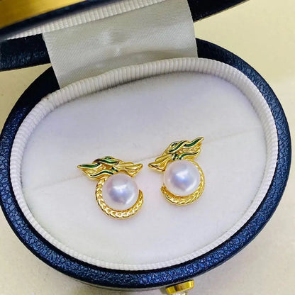 Wholesale S925 Sterling Silver Earrings Mount Findings Settings Base Mounting Parts Accessory for 7-8mm Pearls 5 pairs/lot