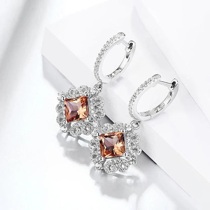 ATTAGEMS Zultanite Sterling Silver Drop Earrings for Women Fine Jewelry 2.6 Carats Created Diaspore 925 Earrings Mother's Gift