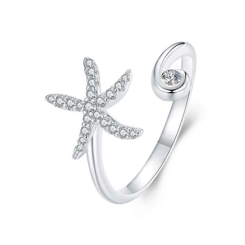 Bamoer Genuine 925 Sterling Silver Cute Cat And Dog Adjustable Ring For Women S925 Open Animal Ring Fine Jewelry Accessories