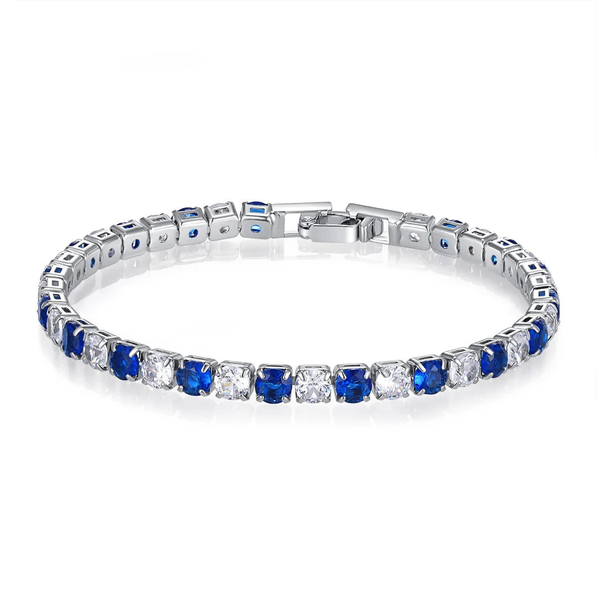 Hot popular S925 Sterling Silver charms 4MM Colored Crystal Bracelets for Women Fashion Jewelry Party wedding Engagement gifts