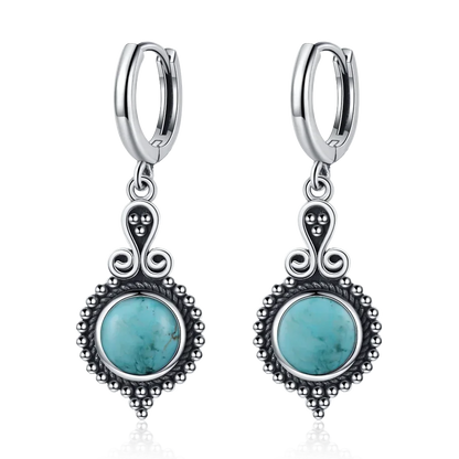 925 Sterling Silver Natural Kyanite Drop Earrings for Women Wedding Gifts Jewelry Vintage Hoop Earrings