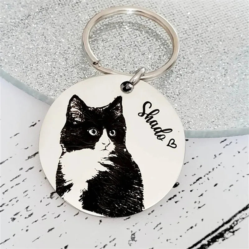 Animal Paw Print Keychain Custom Dog Paw Personalized Keychain Engraved Pet ID Name for Cat Puppy Dog Tag Name Pet Accessories