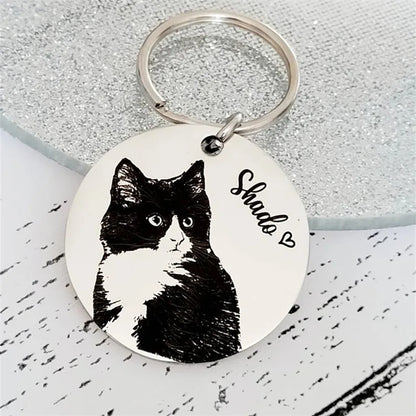 Animal Paw Print Keychain Custom Dog Paw Personalized Keychain Engraved Pet ID Name for Cat Puppy Dog Tag Name Pet Accessories