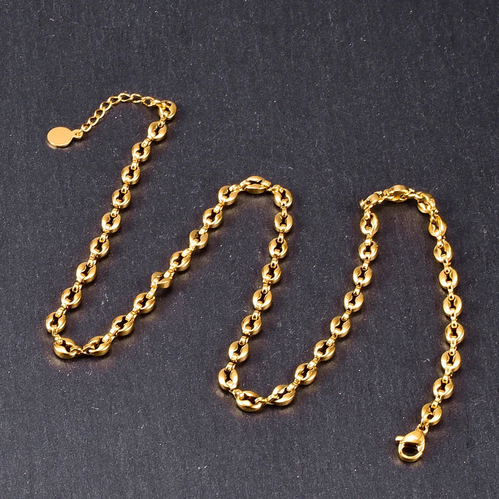 SOMMAR stainless steel  Gold color Lady choker 42cm extender 3cm adjust  necklace pig tonge neck jewelery floating charms