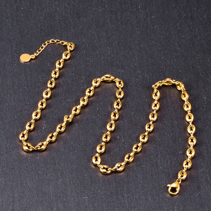 SOMMAR stainless steel  Gold color Lady choker 42cm extender 3cm adjust  necklace pig tonge neck jewelery floating charms
