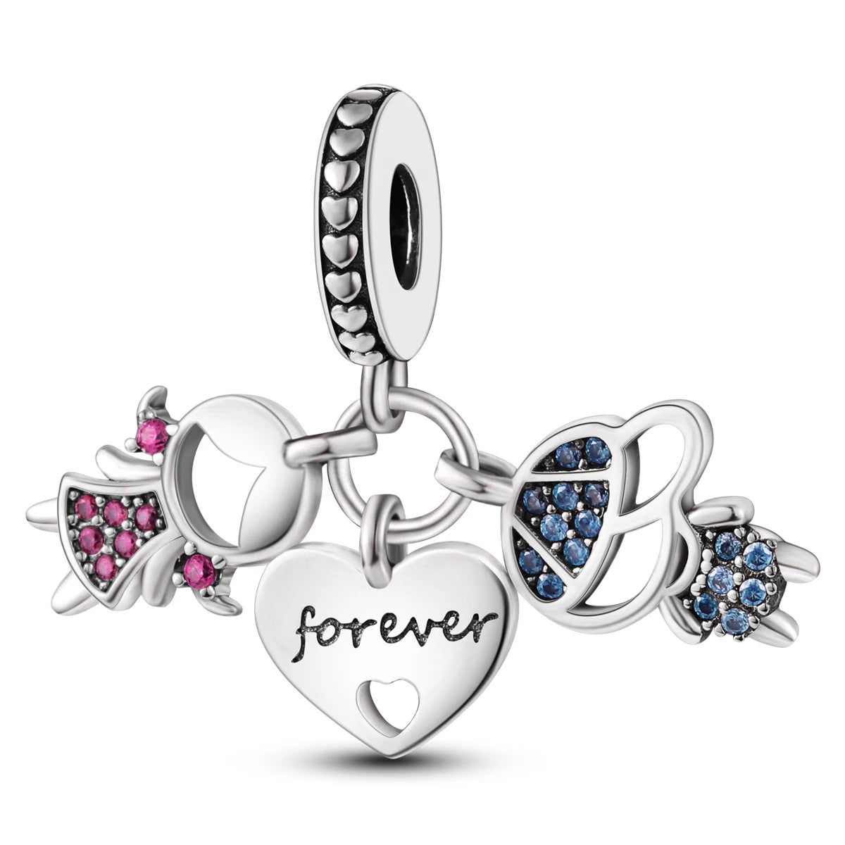 Silver Plated Cat Moon Star Earphone Dangle Charm Bead Pendant Fit Bangle Bracelet for Women Gift DIY Making