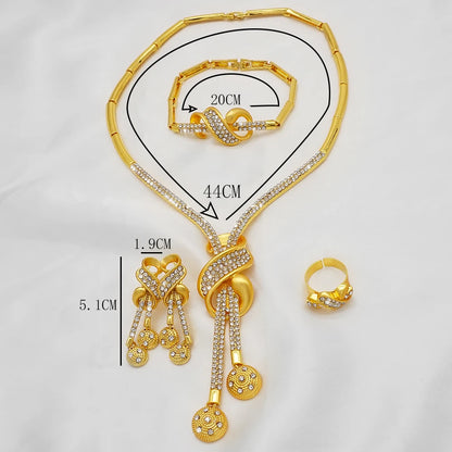 Dubai Gold Color Jewelry Sets African Indian wedding Bridal Wife gifts Necklace Bracelet Earrings ring Jewelery for Women 2022